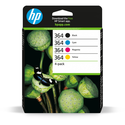 HP 364 nero, ciano, magenta, giallo, N9J73AE, confezione da quattro cartucce originali HP  Default image