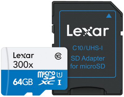LEXAR MICROSDXC 300X 64GB W/ADAPTER  Default image