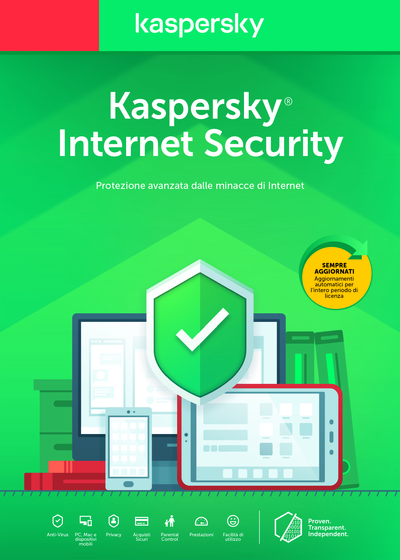 Kaspersky Internet Security 2020-1 dispositivo 1 ANNO PC/MAC/ANDROID codice download 
