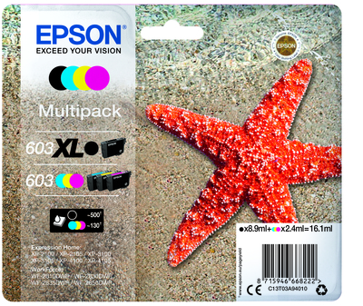 EPSON 603 STELLA MARINA T03A XL MULTIPACK MIXED 4 COLORI  Default image