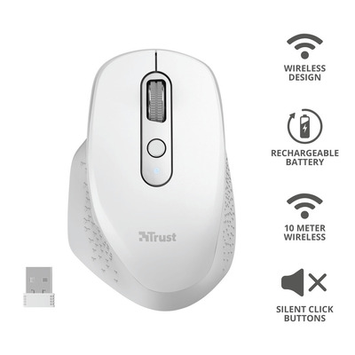 TRUST OZAA RECHARGEABLE MOUSE WHITE  Default image