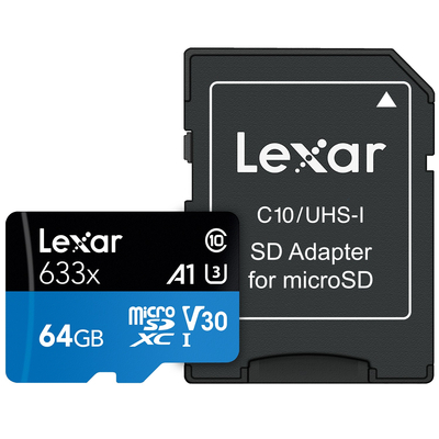 LEXAR MICROSDHC 633X 64GB W/ADA GLOBAL  Default image