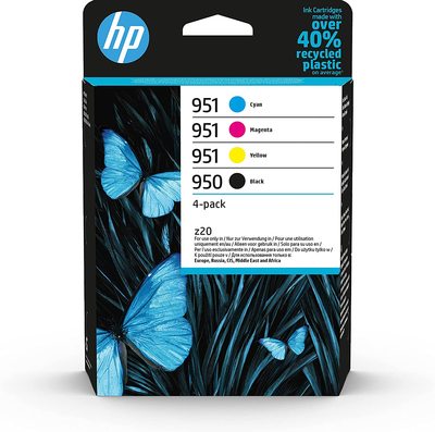 HP 950/951, Nero, Ciano, Giallo e Magenta, 6ZC65AE, confezione da 4 Cartucce Originali HP per Stampanti HP Officejet Pro  Default image