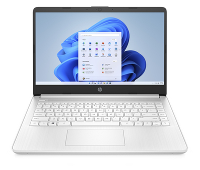 HP Notebook 14s-dq0062nl, 14", Windows 11 Home in modalità S, Intel® Celeron®, 4GB RAM, 128GB SSD, HD, Bianco neve  Default image