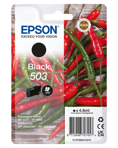 EPSON EPSON SERIE 503 PEPERONCINI NERO STD T09Q CARTUCCIA DI INCHIOSTRO ORIGINALE  Default image