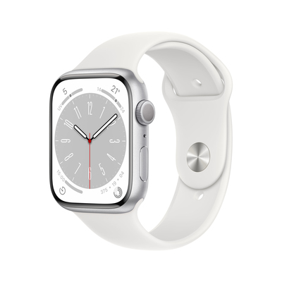 APPLE Apple Watch Series 8 GPS 41mm Cassa in Alluminio color Argento con Cinturino Sport Band Bianco - Regular  Default image